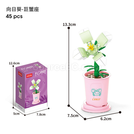 礼品订购咖啡杯植物系列积木-12星座守护花系列广告