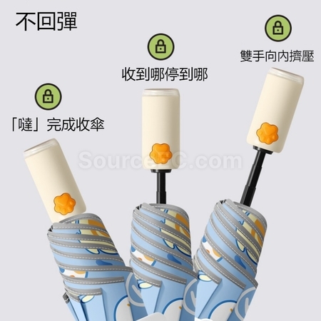 礼品订购猫爪全自动防回弹儿童折叠雨伞广告