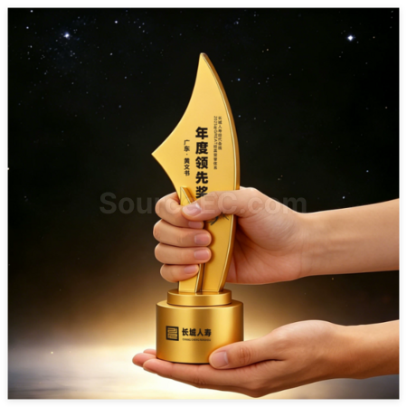 礼品订购创意金属质感奖杯广告