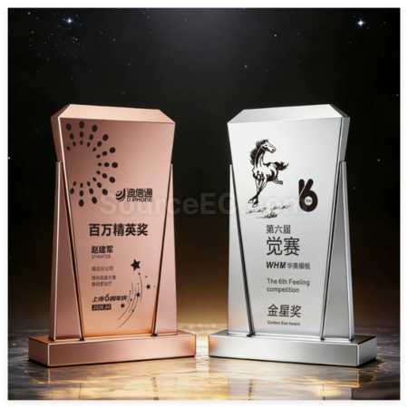 礼品订购创意金属质感奖杯广告