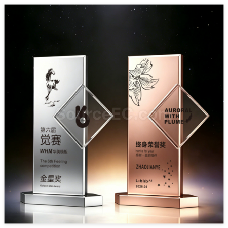 礼品订购创意金属质感奖杯广告