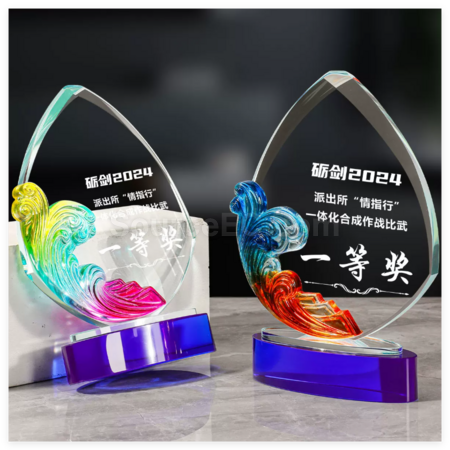 礼品订购琉璃水晶奖座广告