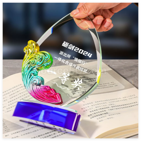 礼品订购琉璃水晶奖座广告