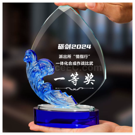 礼品订购琉璃水晶奖座广告