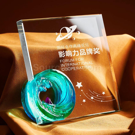 礼品订购水晶奖座广告