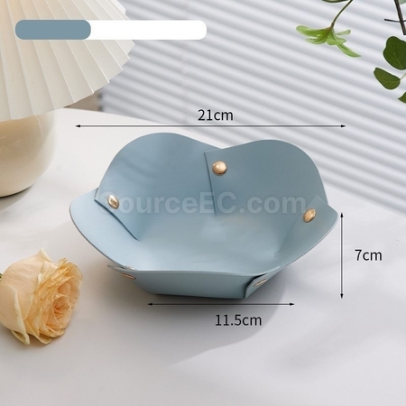 礼品订购花朵形状PU皮革折叠收纳盘广告