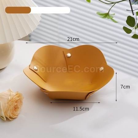 礼品订购花朵形状PU皮革折叠收纳盘广告