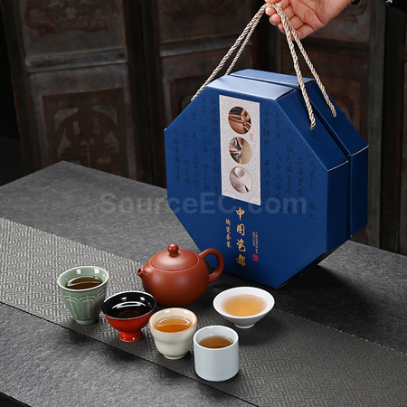 礼品订购八角盒茶具套装广告