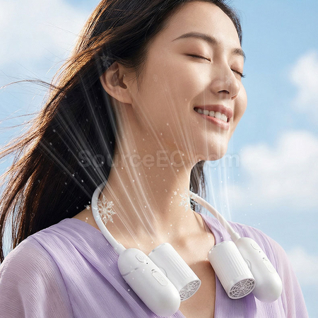 礼品订购可调节出风口便携挂脖风扇广告