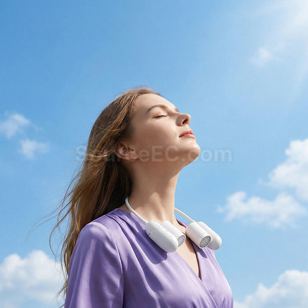 礼品订购可调节出风口便携挂脖风扇广告