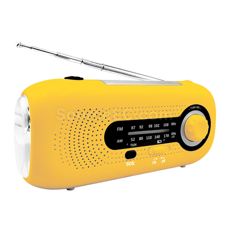 礼品订购SOS防灾应急太阳能手摇发电天气收音机广告