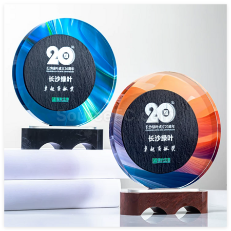 礼品订购水晶大理石奖座广告