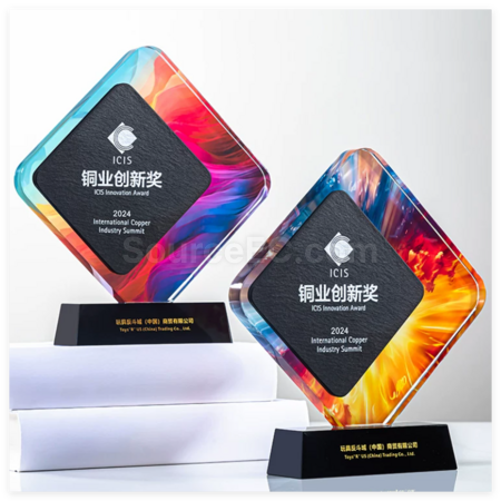 礼品订购水晶大理石奖座广告