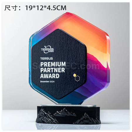 礼品订购水晶大理石奖座广告