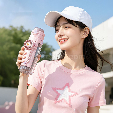 礼品订购降温喷雾水杯风扇广告