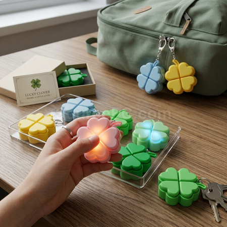 礼品订购四叶草解压钥匙扣广告