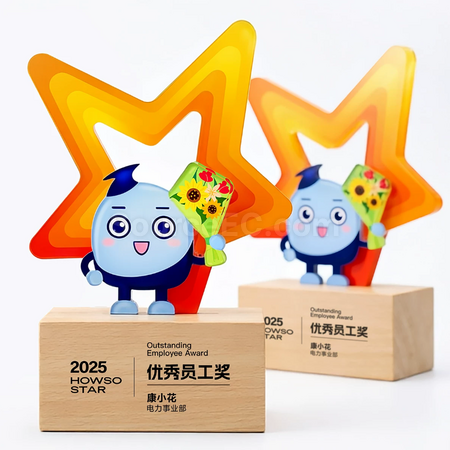 礼品订购卡通亚克力奖座广告