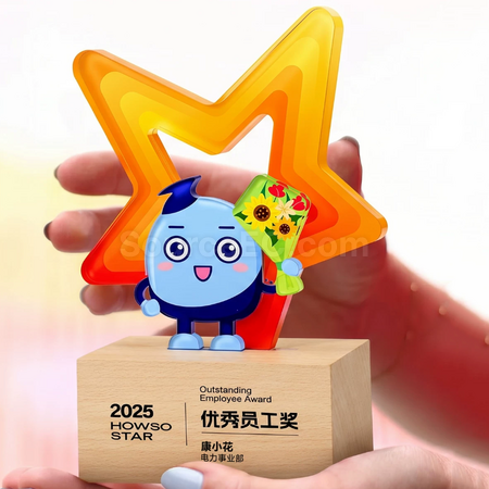 礼品订购卡通亚克力奖座广告