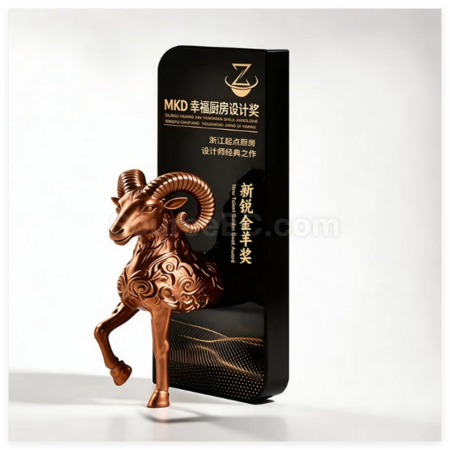 礼品订购创意领头羊造型树脂奖杯广告