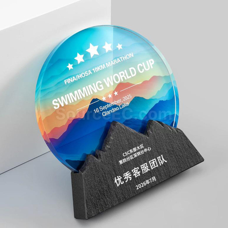 礼品订购水晶奖座广告