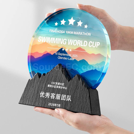 礼品订购水晶奖座广告