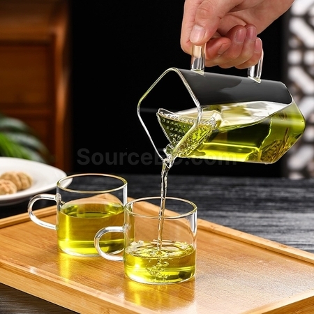 月牙过滤玻璃茶壶玻璃杯套装