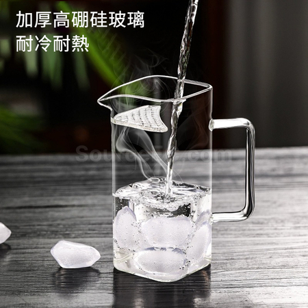 礼品订购月牙过滤玻璃茶壶玻璃杯套装广告