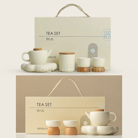 礼品订购奶油风功夫茶具礼盒组广告