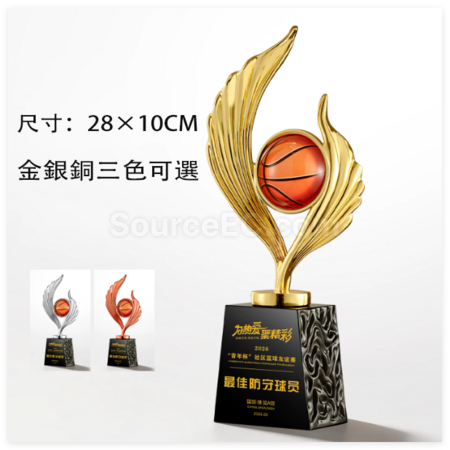 礼品订购篮球金属奖座广告