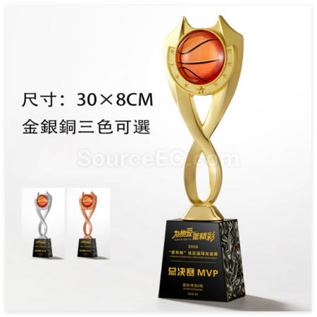 礼品订购篮球金属奖座广告