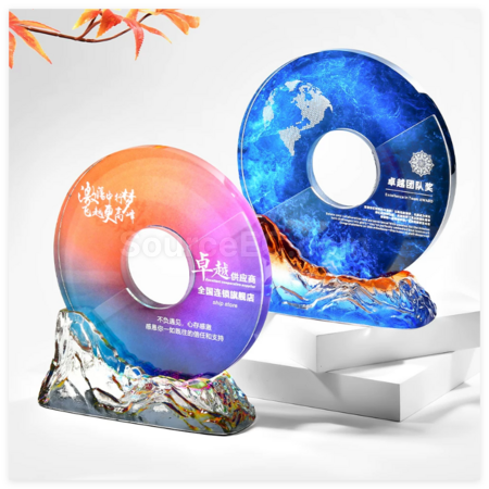 礼品订购水晶奖座广告