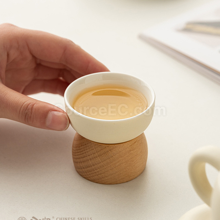 礼品订购奶油风功夫茶具礼盒组广告