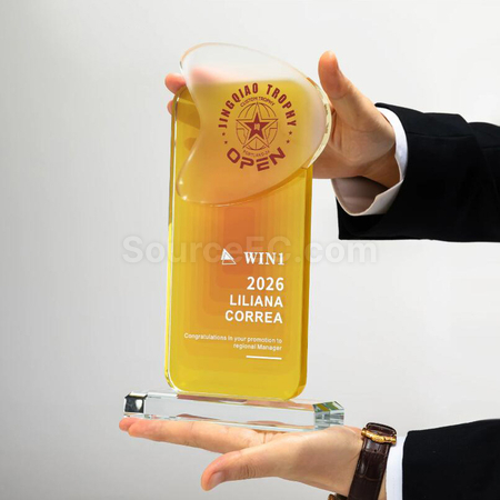 礼品订购水晶奖座广告