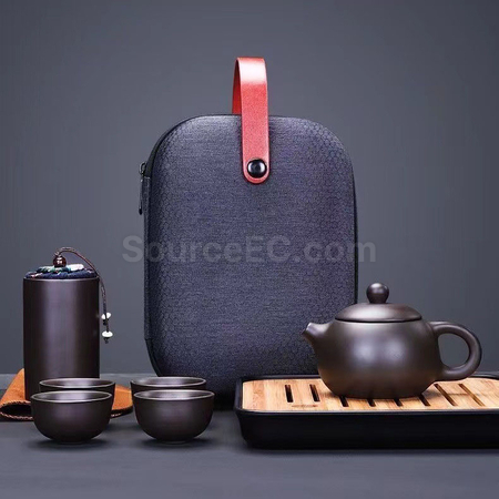 礼品订购紫砂旅行茶具套装广告