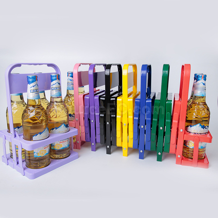 礼品订购四孔折叠酒架塑料啤酒杯架广告