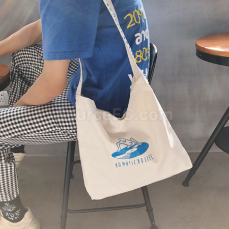 礼品订购小清新文艺风斜挎帆布袋广告
