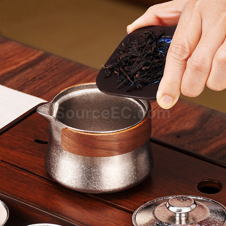 礼品订购纯钛一壶三杯泡茶套装广告