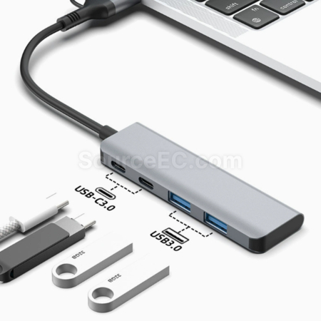 礼品订购双接头USB+Type-C四合一HUB集线器广告