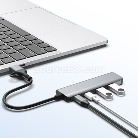 礼品订购双接头USB+Type-C四合一HUB集线器广告