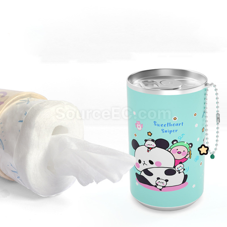 礼品订购卡通小桶湿巾广告