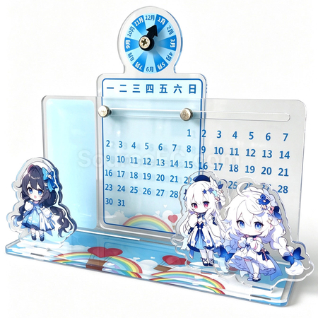 礼品订购简约可滑动日历卡通动漫办公室桌面摆件广告