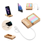 带 USB Type‑C 拓展坞的竹制桌面收纳架兼手机支架